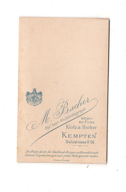 Fotografie Feine Dame - Kempten 1890er / CDV L1-27