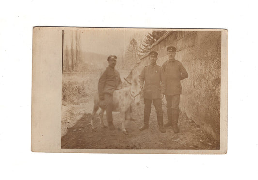 Ansichtskarte Soldaten mit Esel