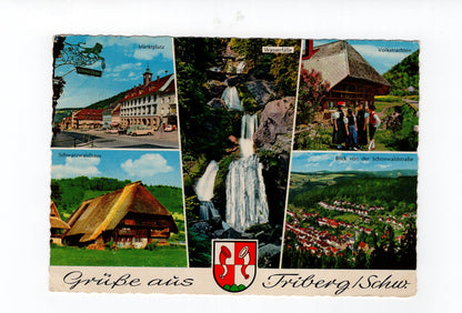 Ansichtskarte Triberg / Schwarzwald / Marktplatz / Wasserfälle
