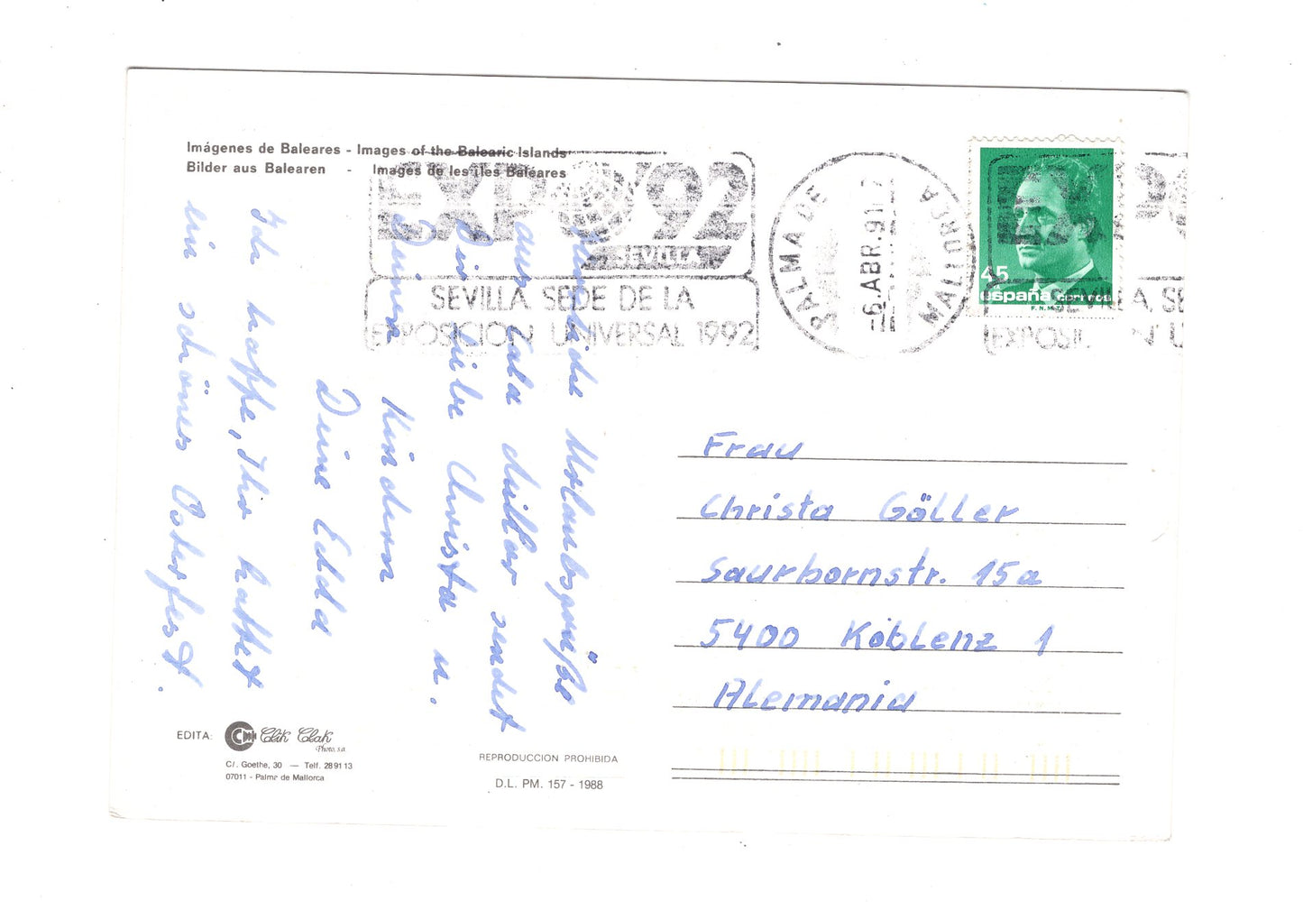 Ansichtskarte Mallorca / Balearen / Spanien