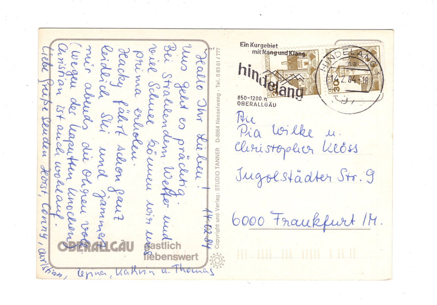 Ansichtskarte Vorderhindelang / Allgäu / H1-57