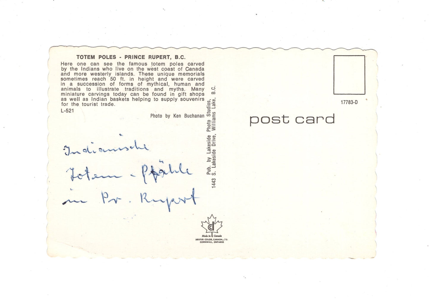 Ansichtskarte Totem Poles / Prince Rupert / British Columbia / Kanada