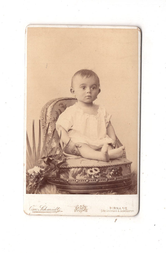 Fotografie Niedliches kleines Mädchen - Pirna um 1890 / CDV M1-29