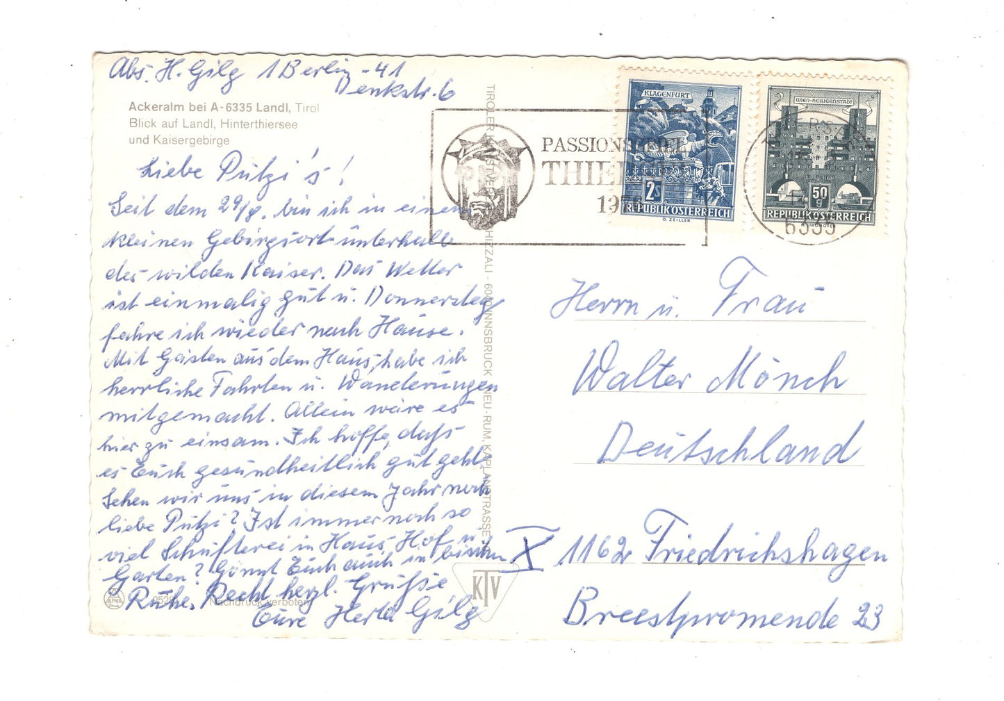 Ansichtskarte Ackeralm bei Landl / Tirol / Österreich