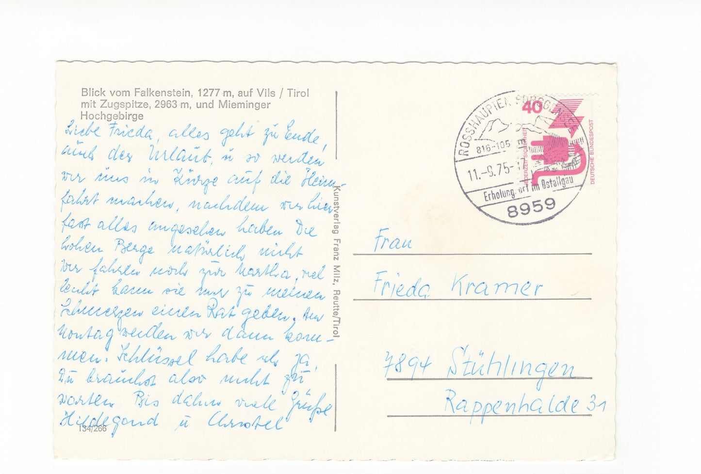 Ansichtskarte Blick vom Falkenstein auf Vils / Tirol / Österreich