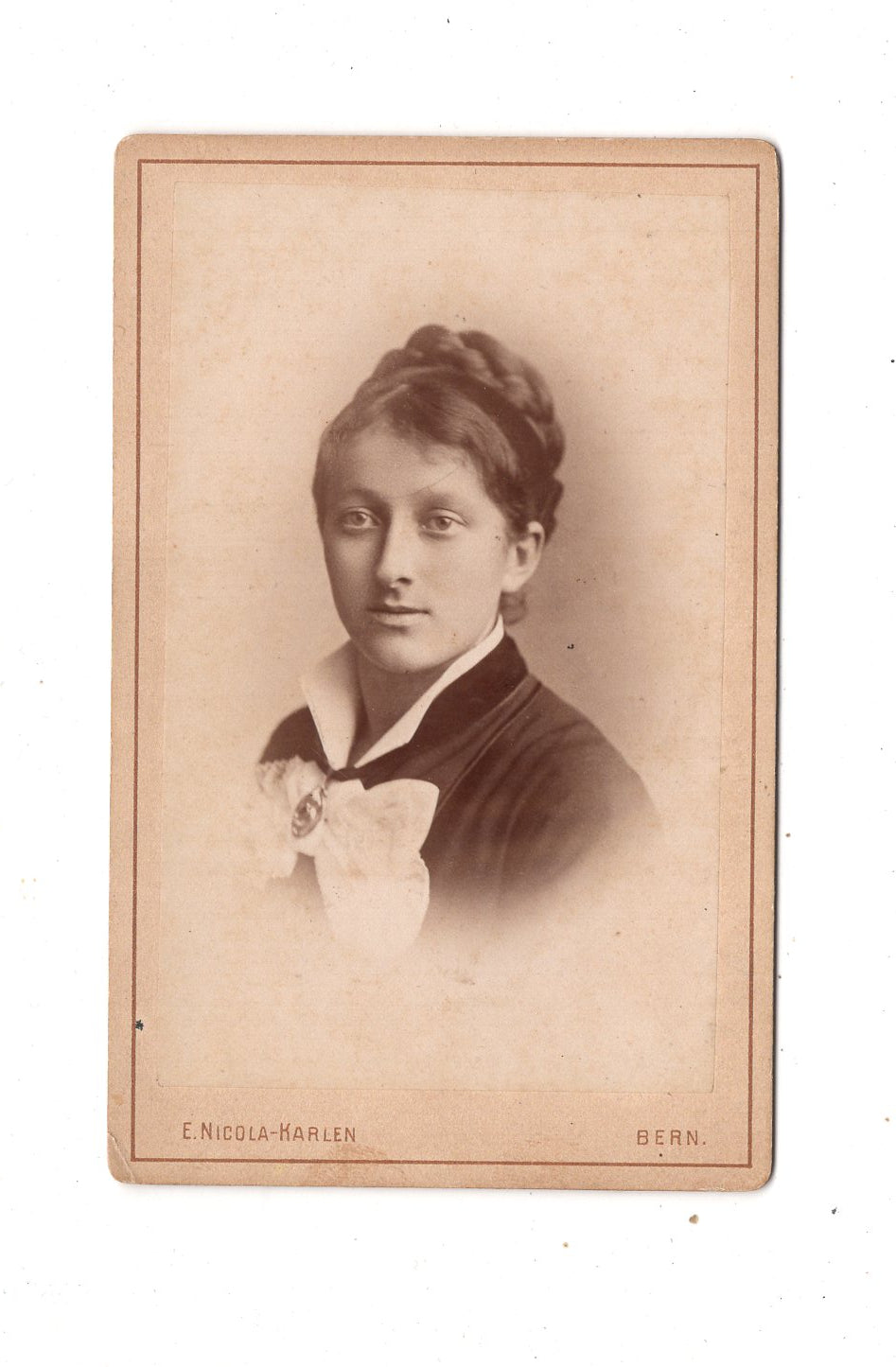 Fotografie Damenportrait mit Widmung - Bern 1880 / CDV N1-16