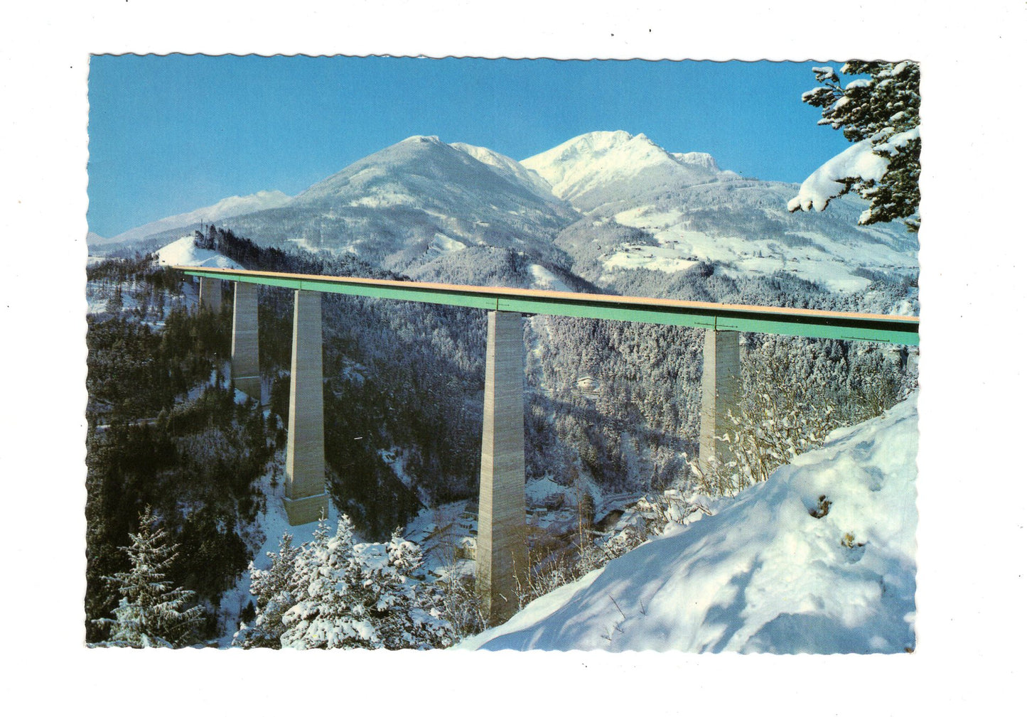 Ansichtskarte Europabrücke / Brennerautobahn bei Schönberg / Österreich