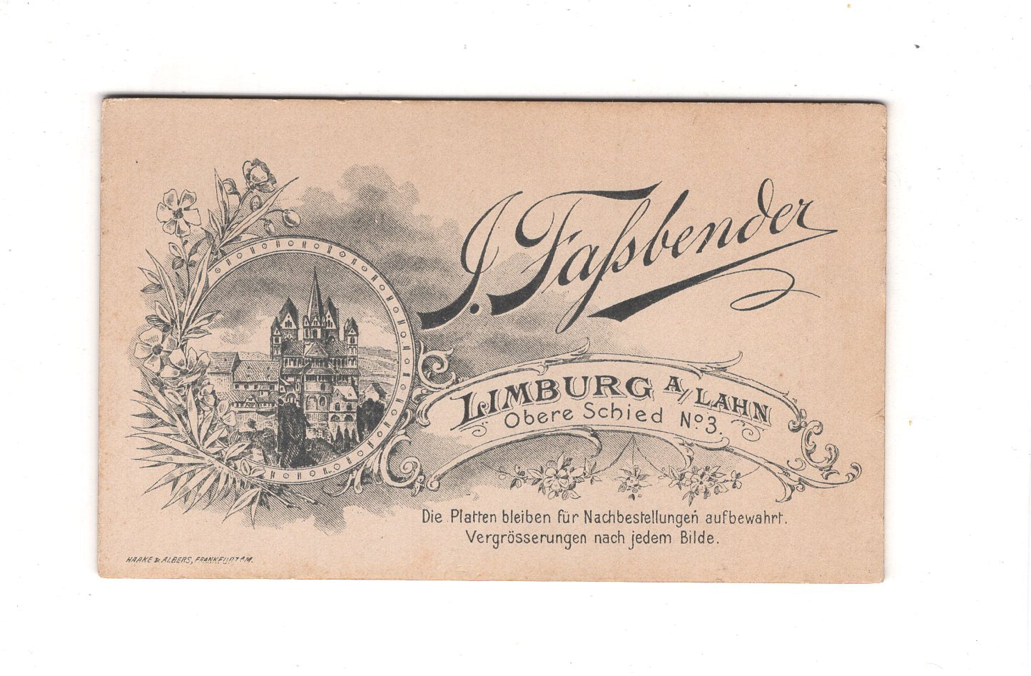 Fotografie Damenportrait - Limburg an der Lahn 1890er / CDV C1-06