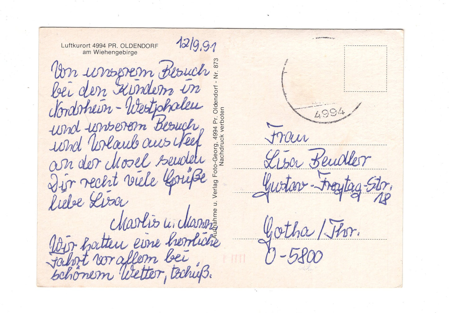 Ansichtskarte Pr. Oldendorf am Wiehengebirge