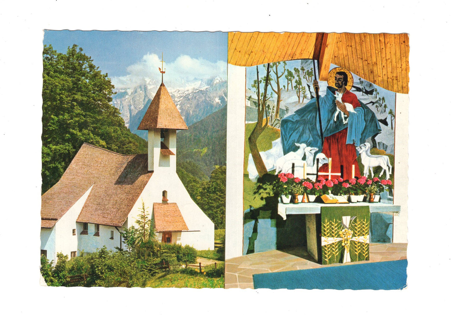 Ansichtskarte Evangelische Kirche Zum guten Hirten in Ramsau bei Berchtesgaden