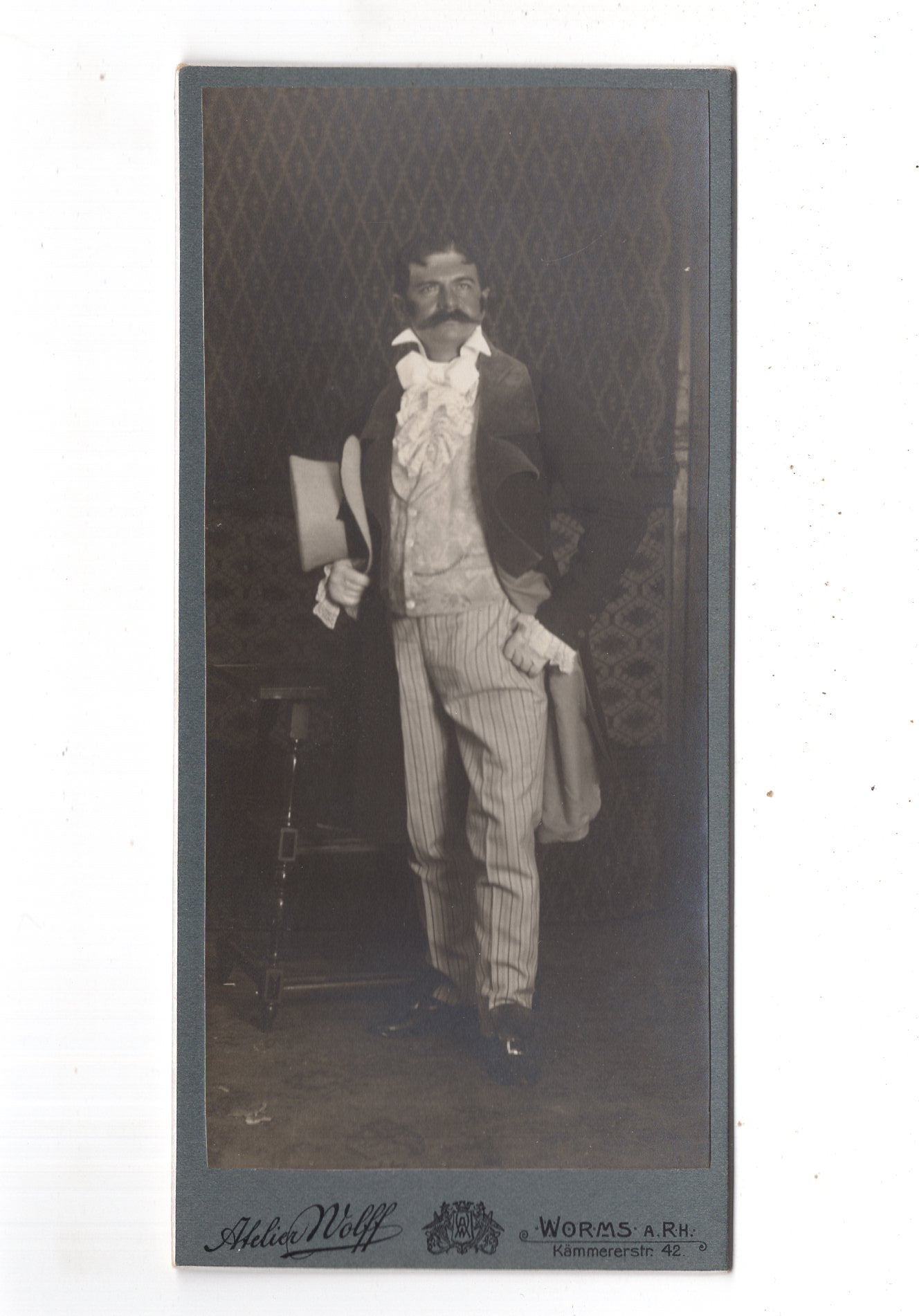 Fotografie Feiner Herr / Schauspieler ? - Worms am Rhein 1910er