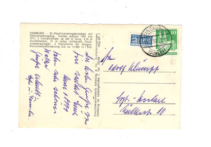 Ansichtskarte Hamburg / St. Pauli-Landungsbrücken mit Elbtunneleingang / I1-70