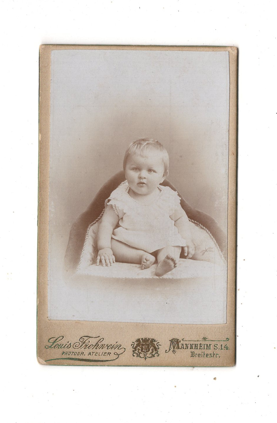 Fotografie Niedliches kleines Kind - Mannheim 1890er