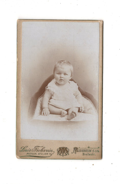 Fotografie Niedliches kleines Kind - Mannheim 1890er