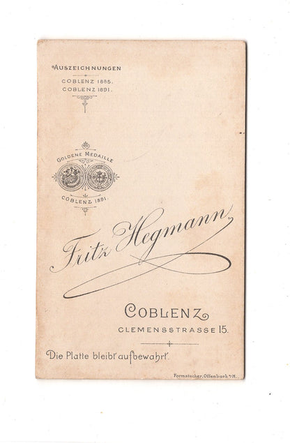Fotografie Damenportrait - Koblenz 1890er / CDV C1-06