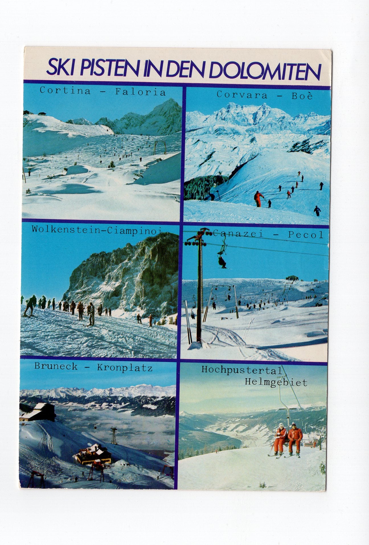 Ansichtskarte Ski Pisten in den Dolomiten / Italien