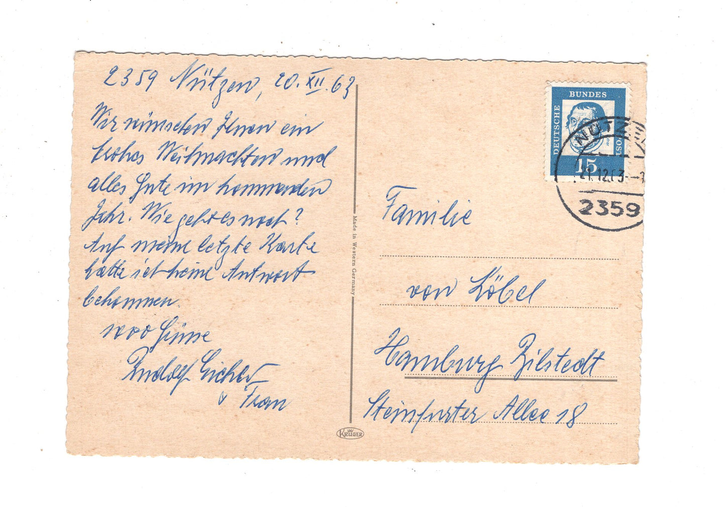 Ansichtskarte Feiertage / Frohe Weihnachten / K1-63