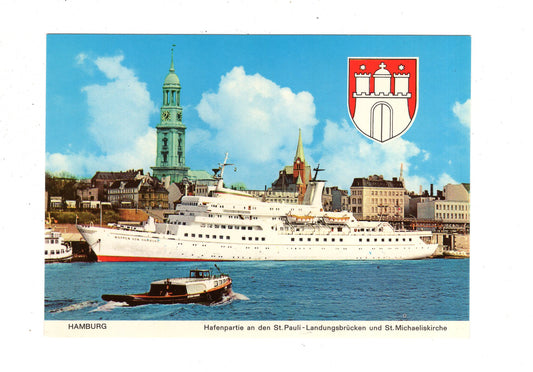 Ansichtskarte Hamburg / Hafenpartie mit St. Pauli-Landungsbrücken +++ / I1-70