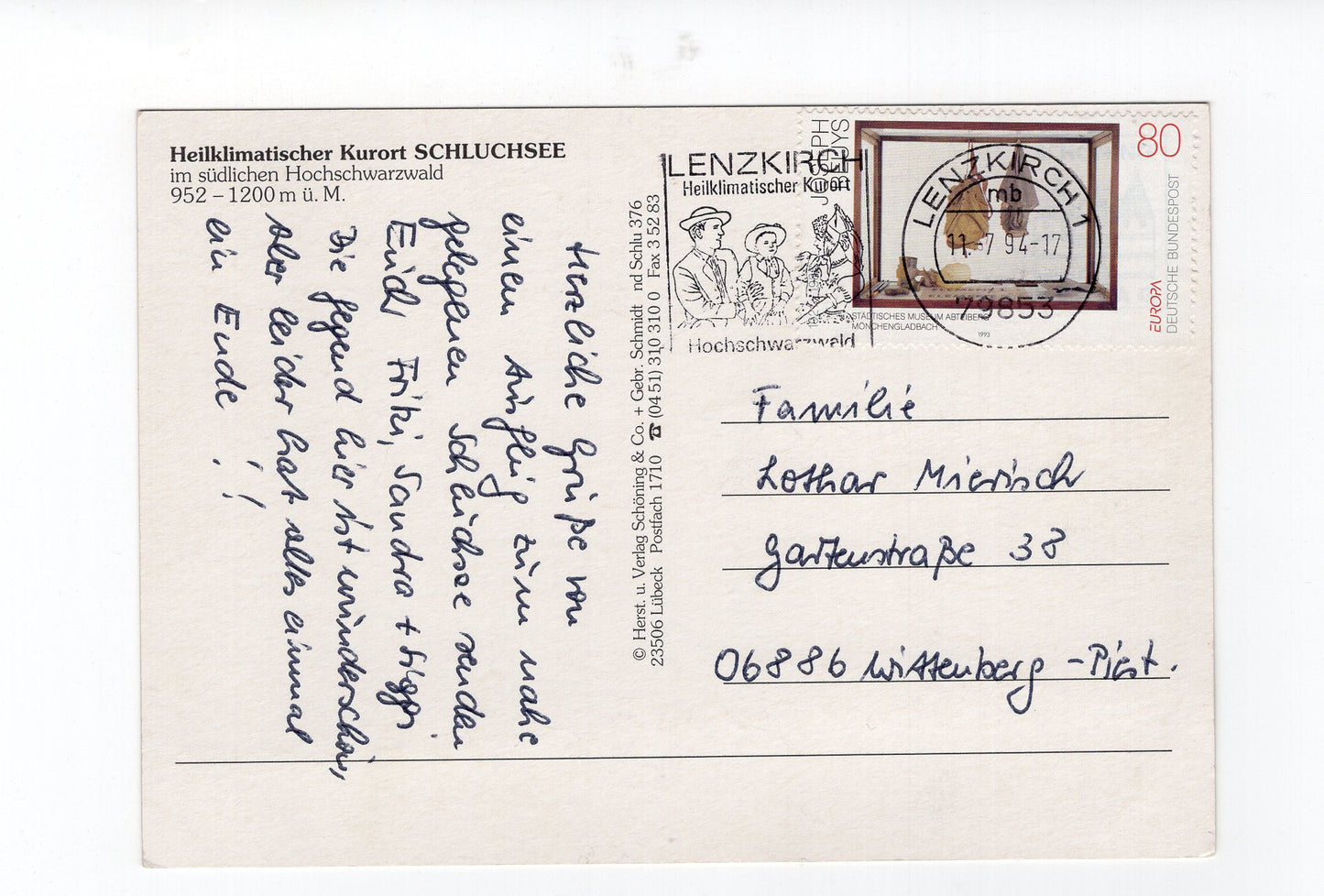 Ansichtskarte Schluchsee im Hochschwarzwald