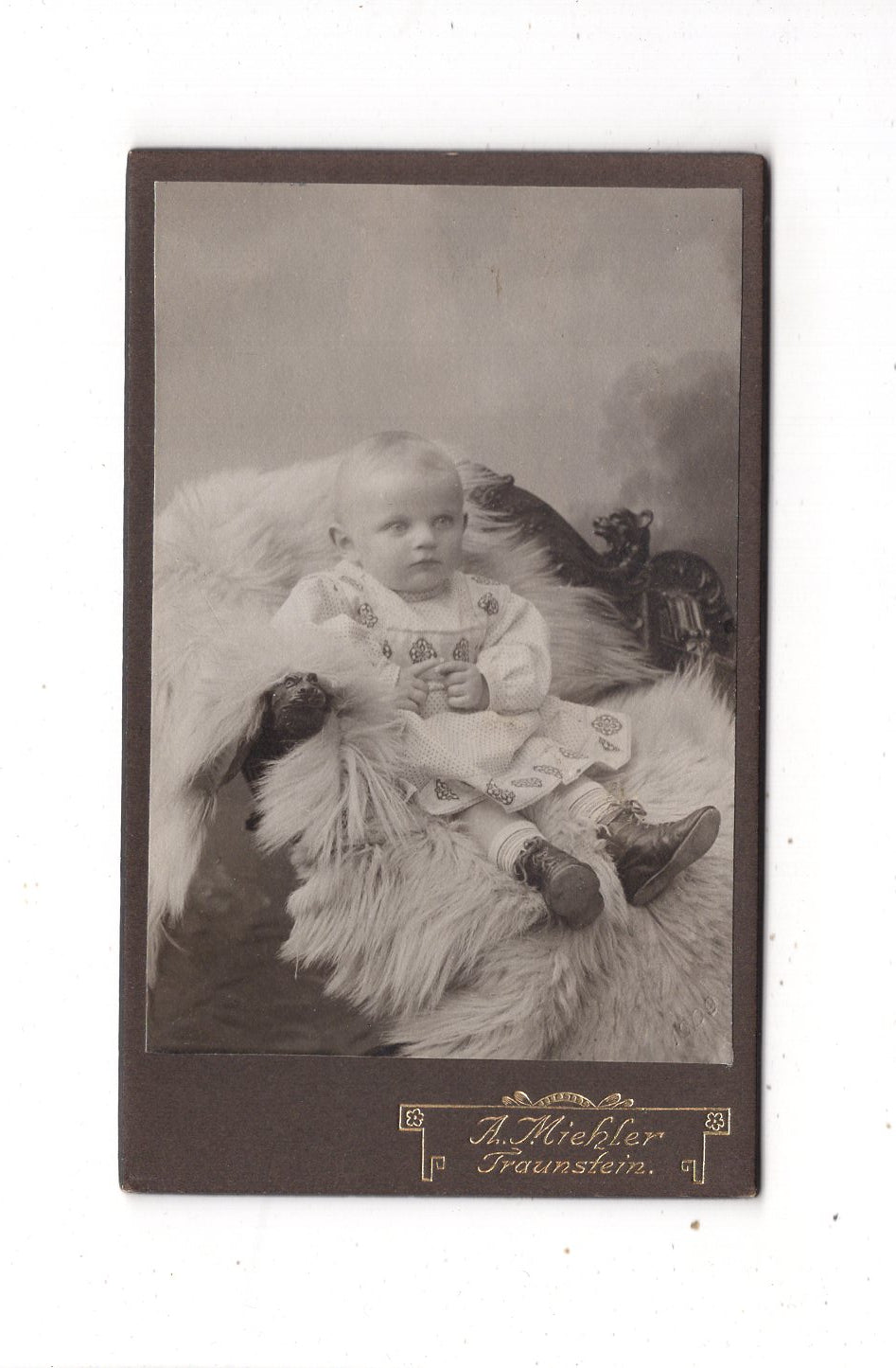 Fotografie Niedliches kleines Kind - Traunstein 1909