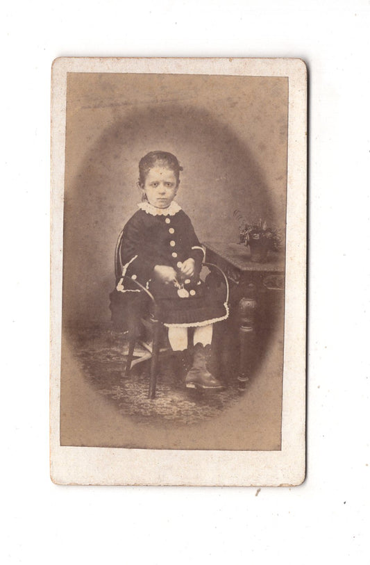 Fotografie Niedliches kleines Mädchen - Cannstatt 1860er / CDV M1-29