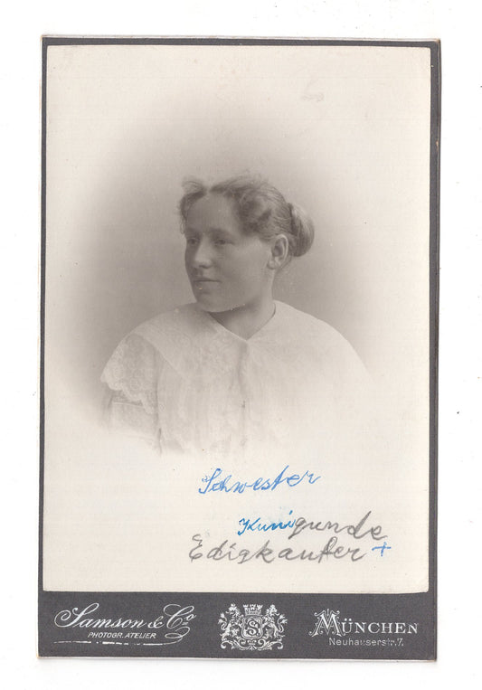 Fotografie Feine Dame / benannt - München um 1900 / CAB W-28