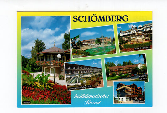 Ansichtskarte Schömberg im Schwarzwald / Kurpark / Hotel Krone +++