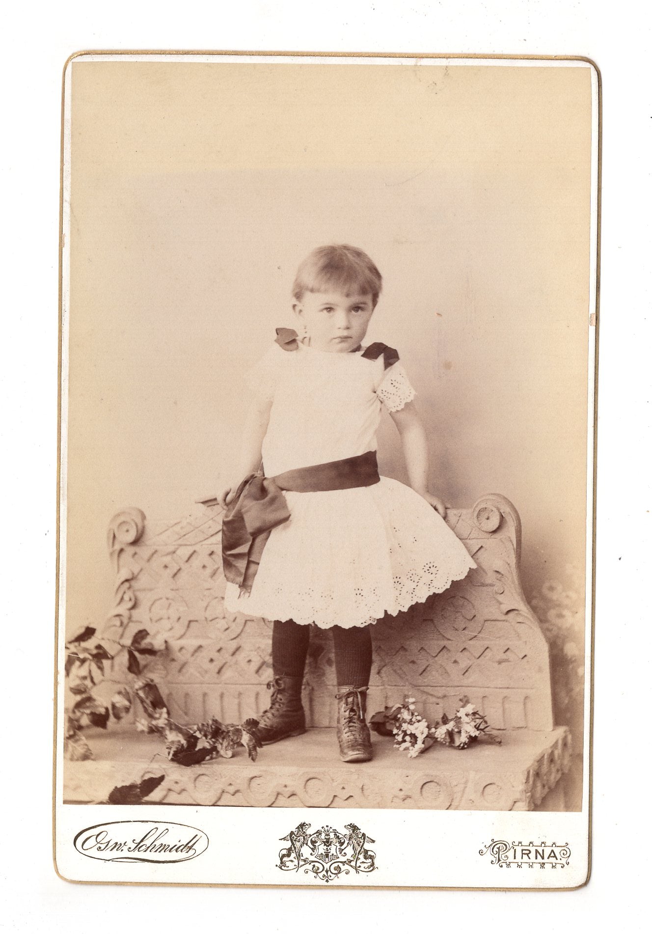 Fotografie Niedliches kleines Mädchen - Pirna 1890er / CAB U-25