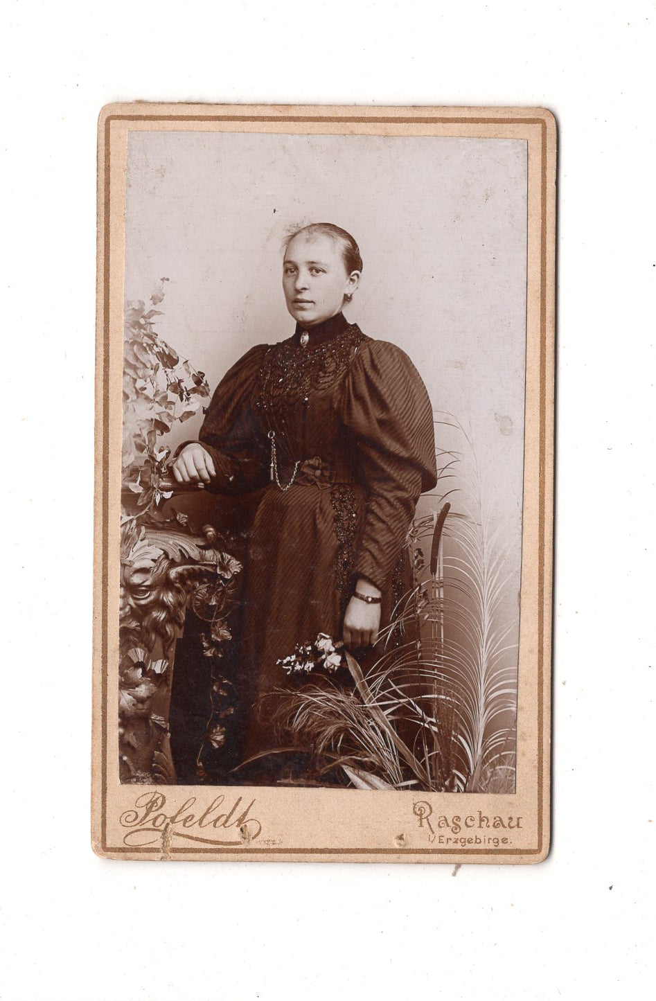 Fotografie Feine Dame - Raschau 1890er / CDV L1-27