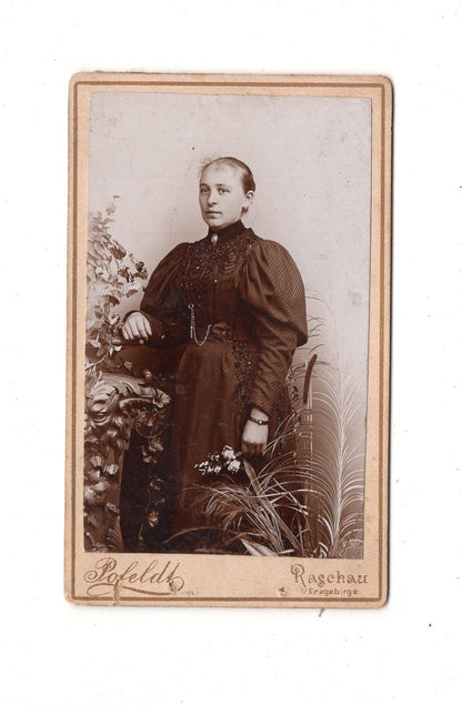 Fotografie Feine Dame - Raschau 1890er / CDV L1-27
