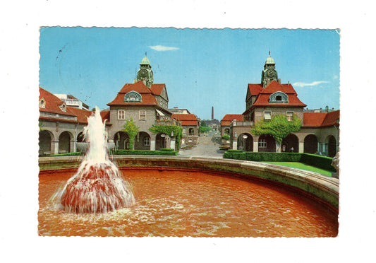 Ansichtskarte Bad Nauheim / Sprudelhof / Blick zum Bahnhof