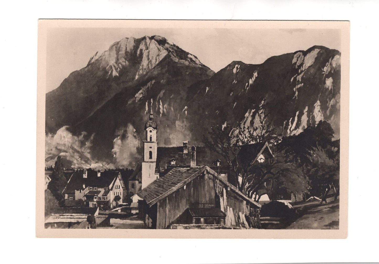 Ansichtskarte / Kunst / Anton Kürmaier / Beim Messner-Wirt in Kiefersfelden