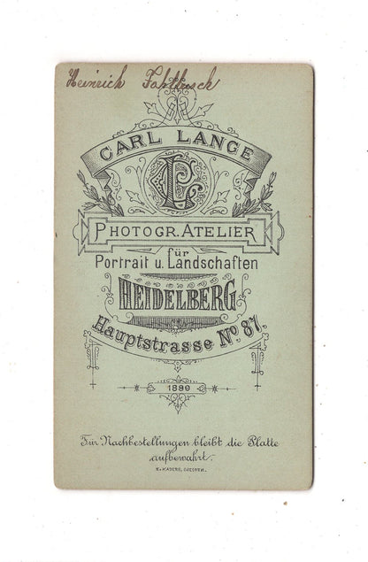 Fotografie Niedliches kleines Kind / benannt - Heidelberg 1890