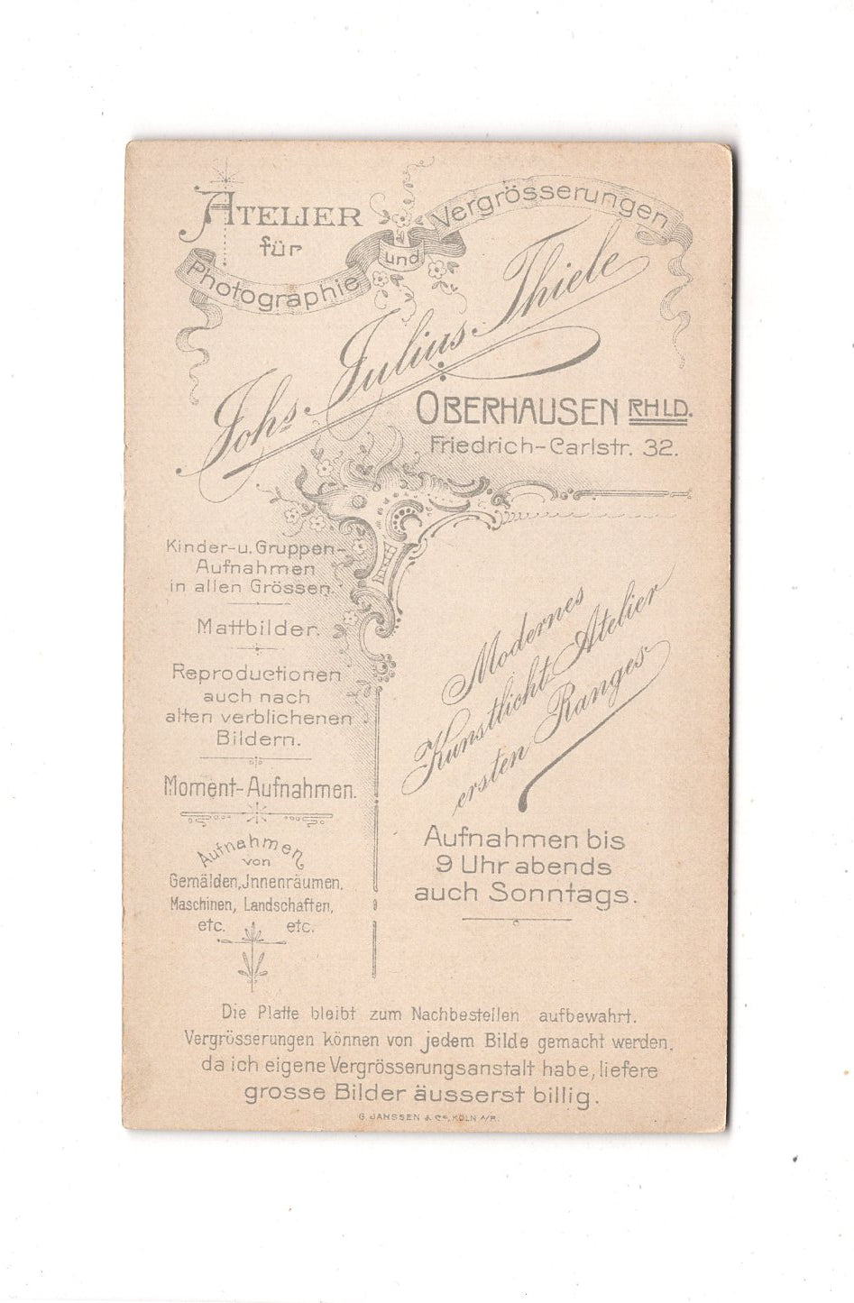 Fotografie Herrenportrait / Geistlicher - Oberhausen um 1900 / CDV C1-24