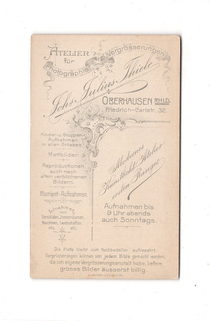 Fotografie Herrenportrait / Geistlicher - Oberhausen um 1900 / CDV C1-24