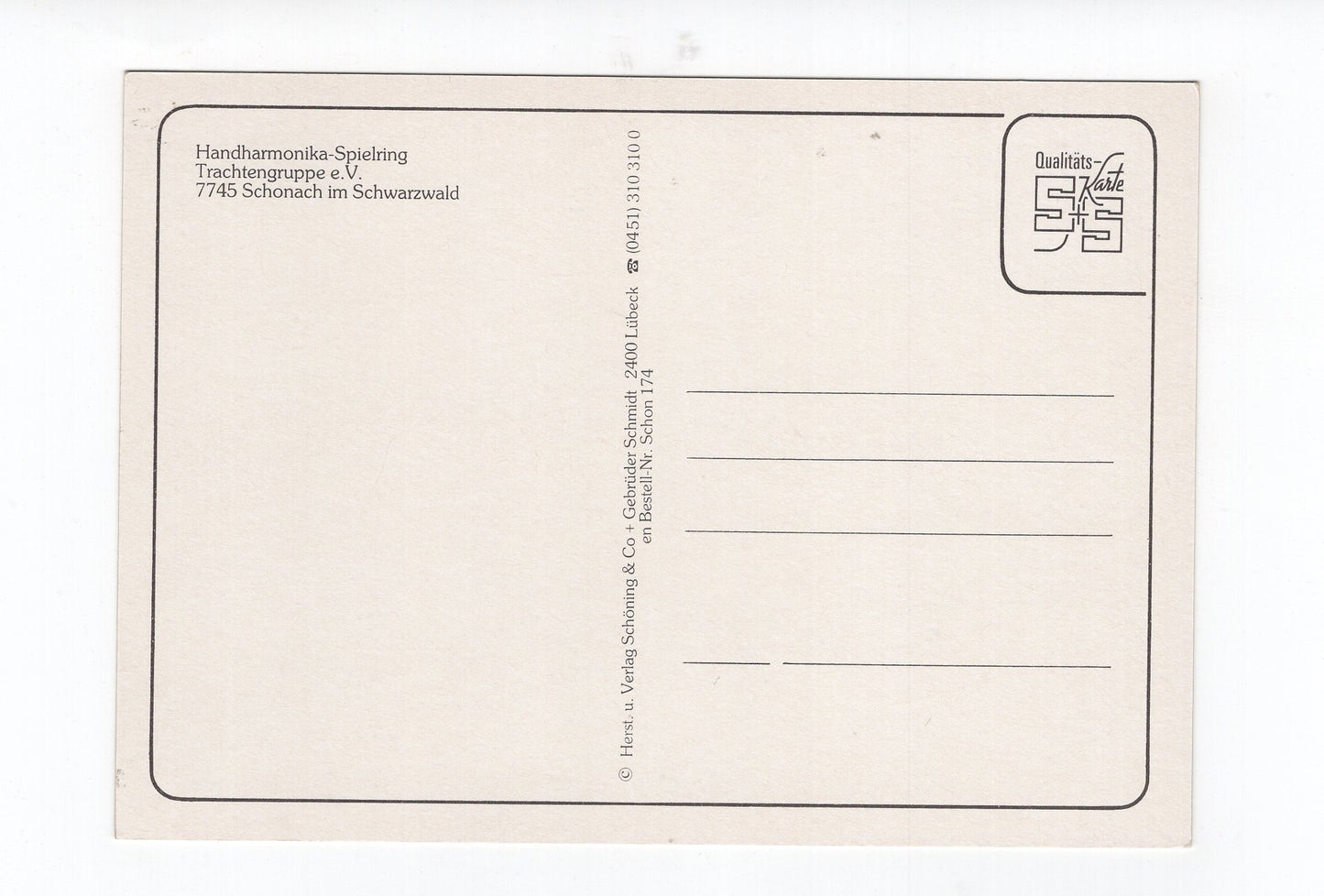 Ansichtskarte Schonach im Schwarzwald / Uhrenträger / Spinnstube +++