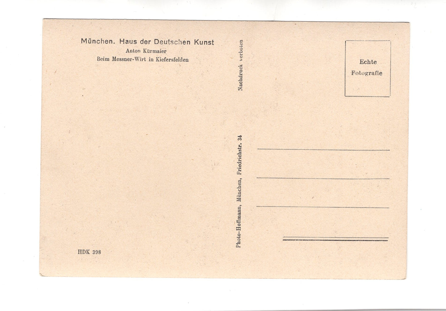 Ansichtskarte / Kunst / Anton Kürmaier / Beim Messner-Wirt in Kiefersfelden