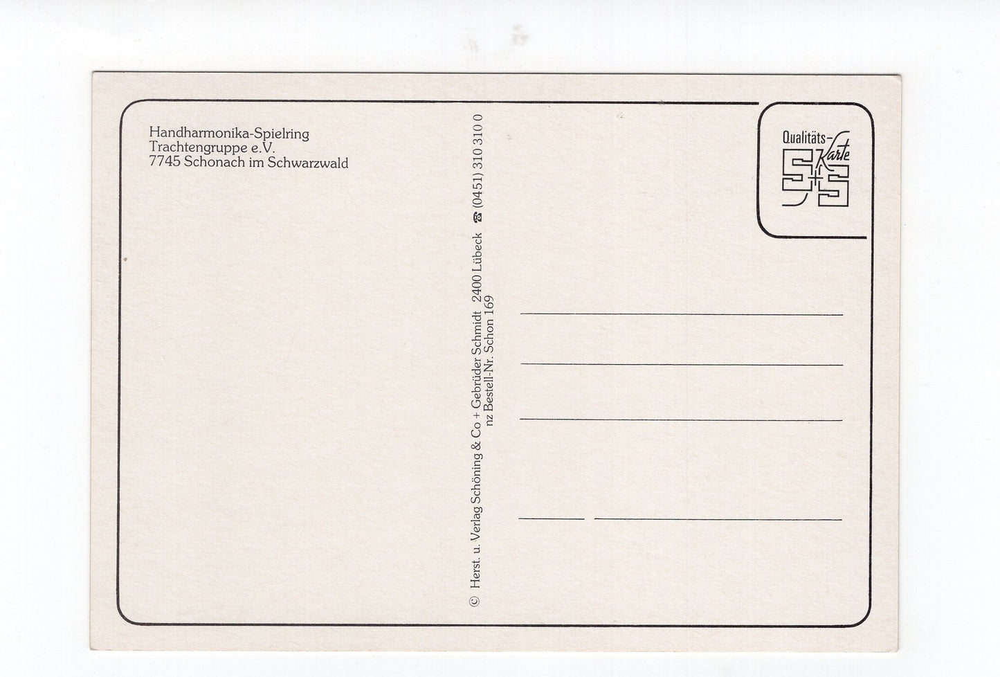 Ansichtskarte Trachtengruppe Schonach im Schwarzwald