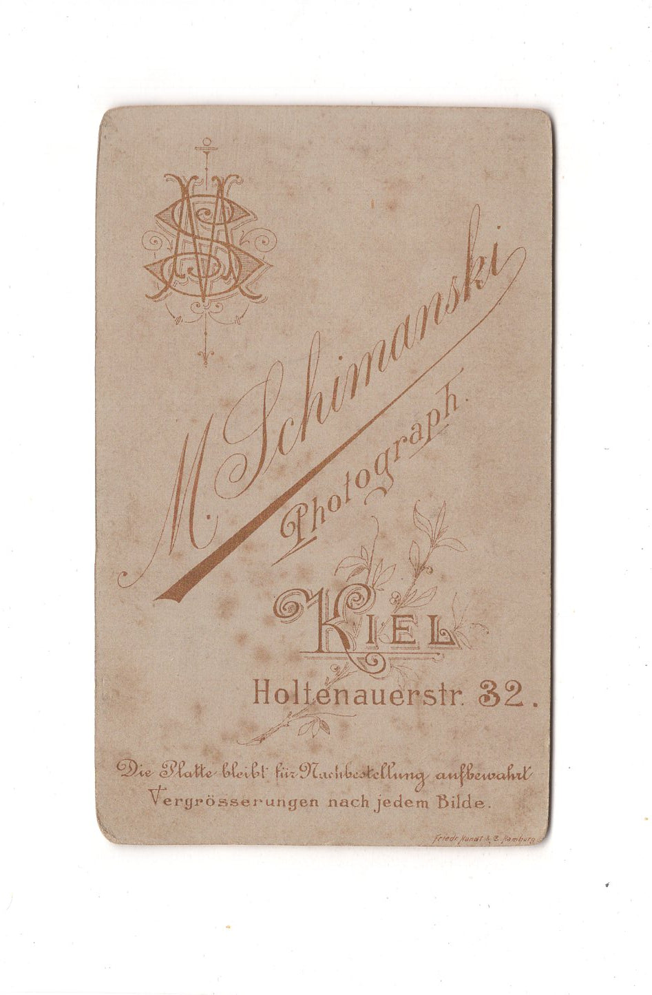 Fotografie Damenportrait - Kiel 1880er / CDV C1-06