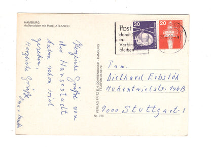 Ansichtskarte Hamburg / Außenalster mit Hotel Atlantic / I1-70