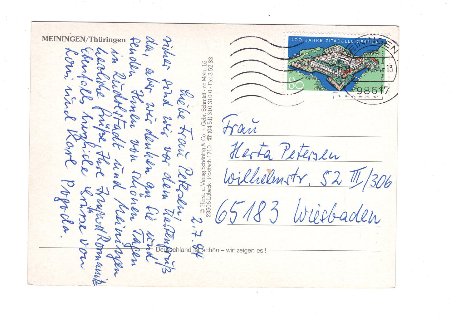 Ansichtskarte Meiningen in Thüringen / I1-54