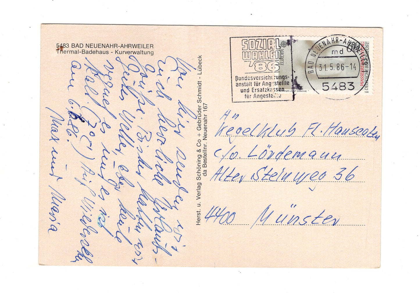 Ansichtskarte Bad Neuenahr-Ahrweiler / Thermal-Badehaus / Kurverwaltung