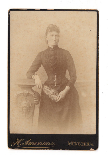 Fotografie Feine Dame - Münster in Westfalen 1880er / CAB W-28