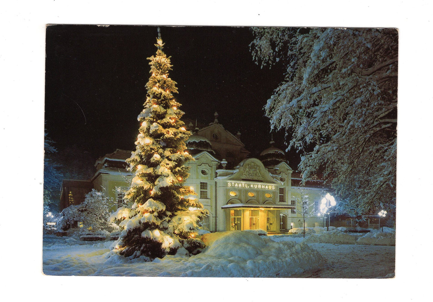 Ansichtskarte Bad Reichenhall / Staatliches Kurhaus zur Weihnachtszeit