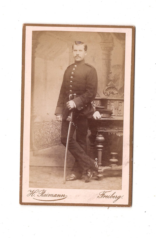 Fotografie Soldat - Freiberg 1880er / CDV M1-09