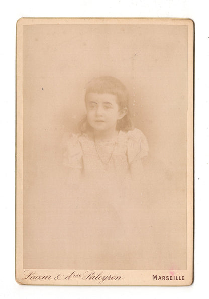 Fotografie Niedliches kleines Mädchen - Marseille um 1890 / CAB U-25
