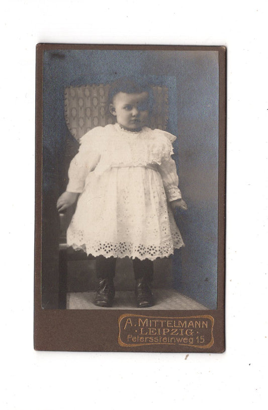 Fotografie Niedliches kleines Mädchen - Leipzig 1910er / CDV M1-29