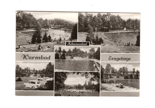 Ansichtskarte Warmbad / Erzgebirge / Schwimmbad