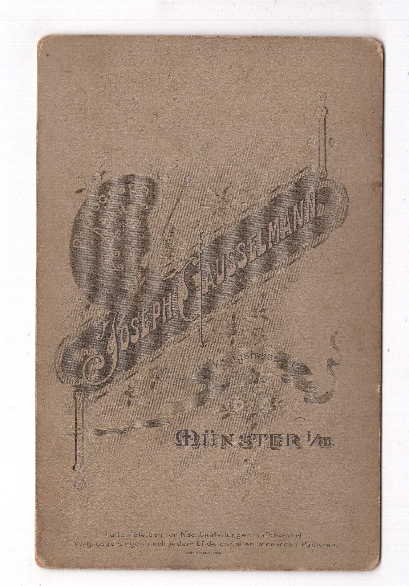 Fotografie Feine Dame - Münster in Westfalen 1890er / CAB W-28