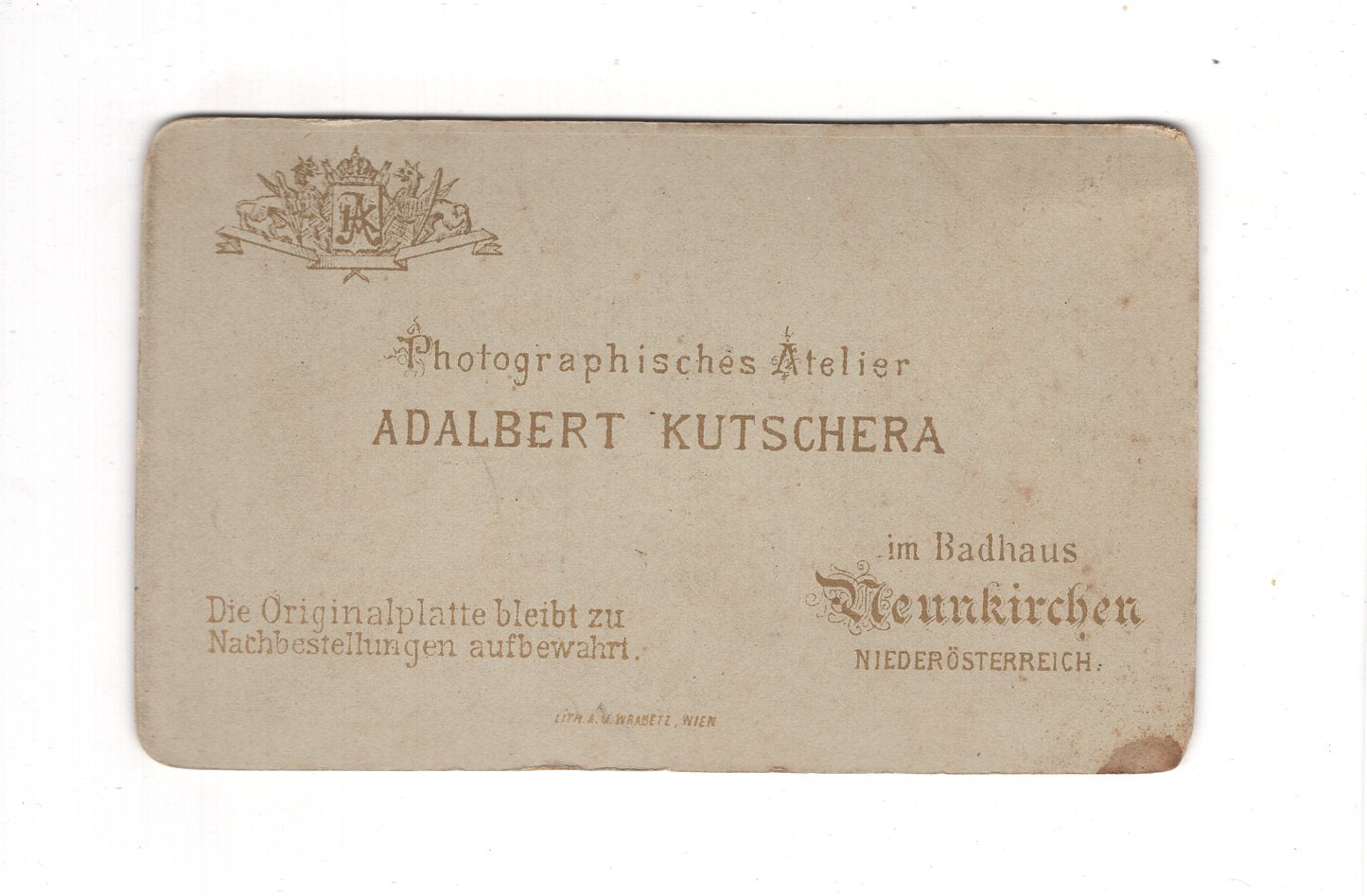 Fotografie Damenportrait - Neunkirchen / Österreich 1880er / CDV C1-06